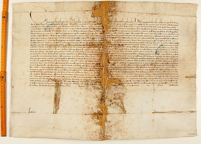 Bull of Pope Clement VII regulating the Lirey Shroud exhibitions, issued January 6, 1390