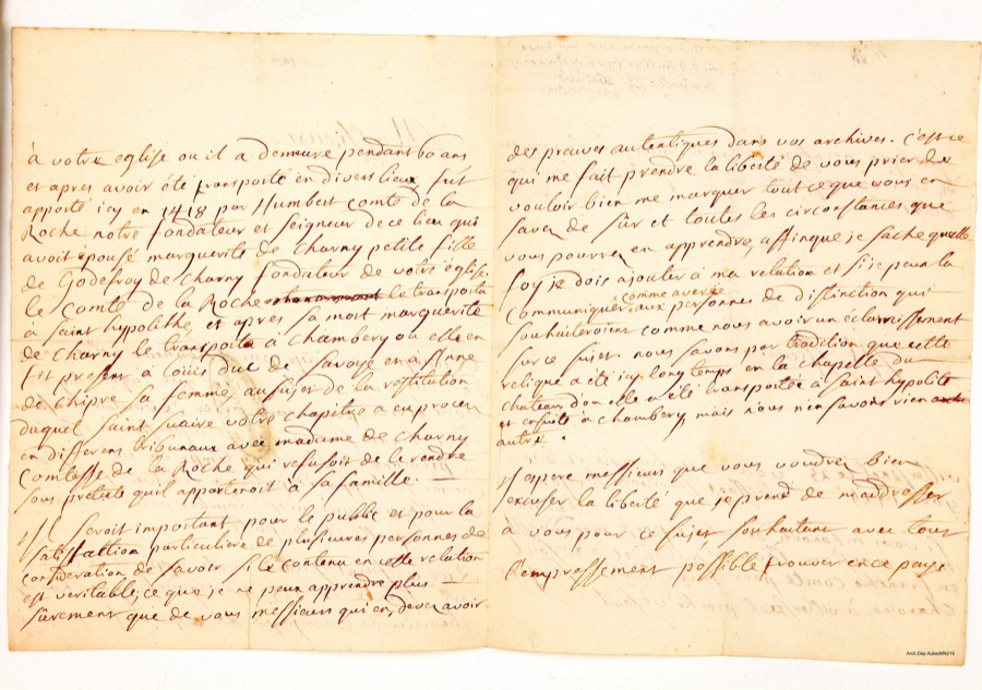 Canon Sergent letter concerning the Holy Shroud, 25 September 1725, page 2