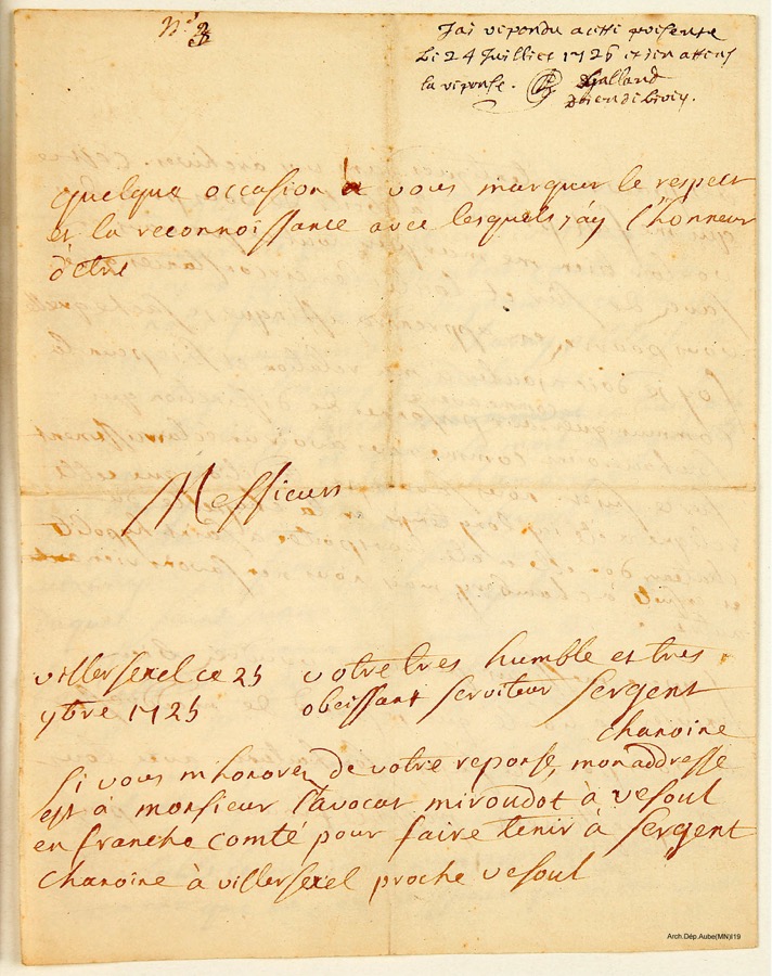 Canon Sergent letter concerning the Holy Shroud, 25 September 1725, page 3